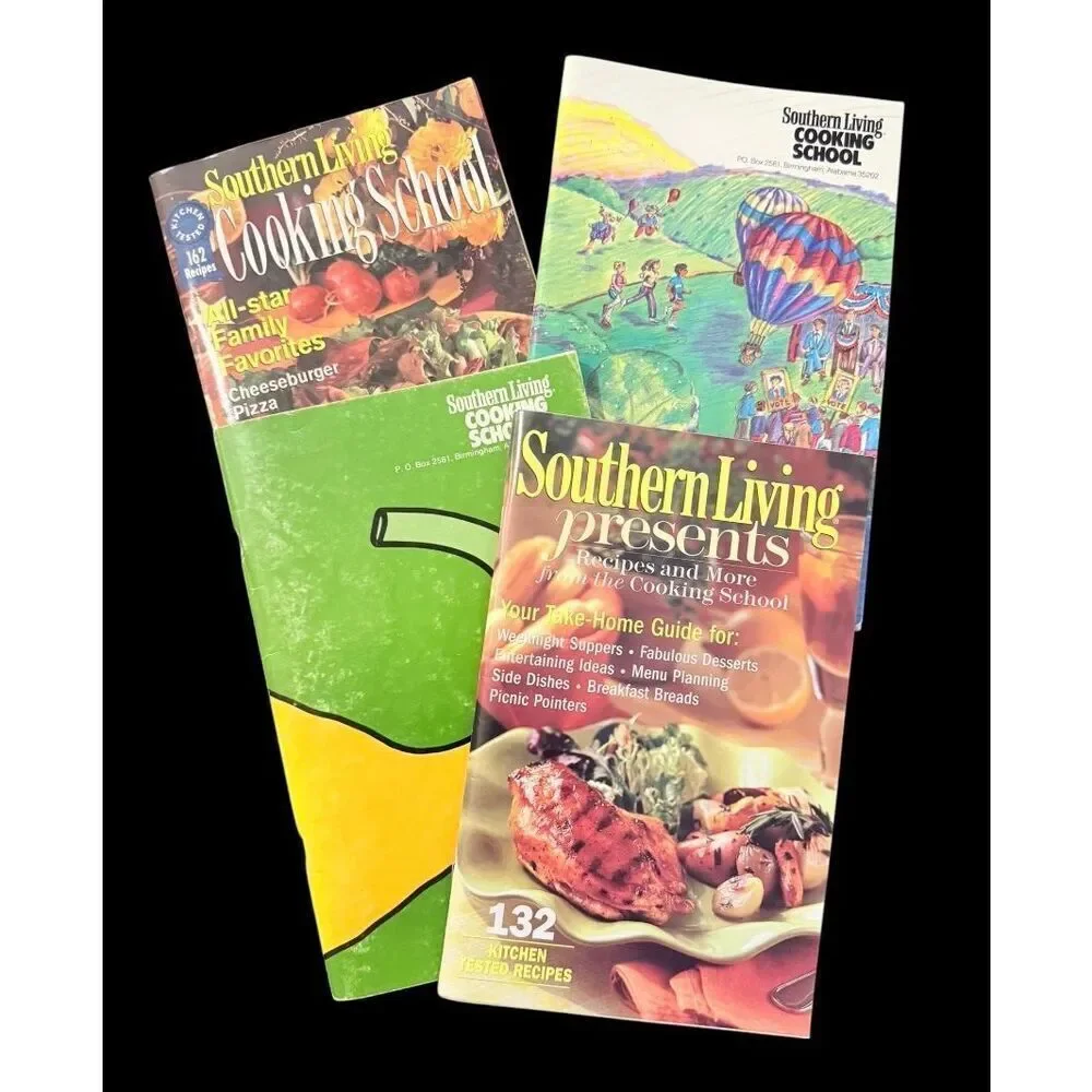 Southern Living Cooking School Cookbooks Vintage Set of 4 Collectible